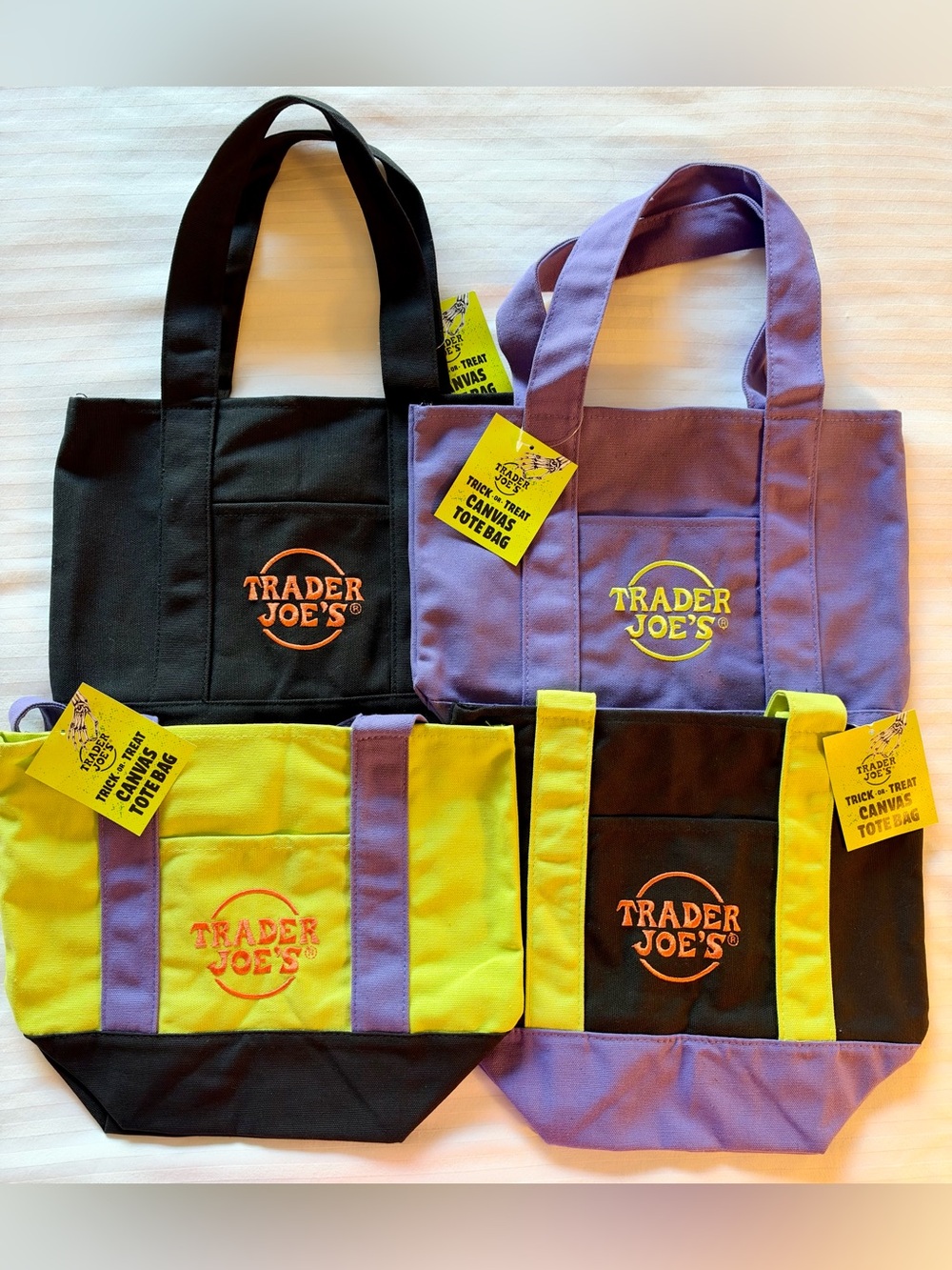 4 brand new Authentic Trader Joe’s 2026 Halloween mini totes